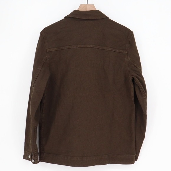 American Giant Roughneck Chore Jacket Unisex Medium Brown Stretch Button Front - Picture 5 of 6